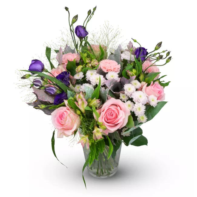 Podzimní kytice v růžových tónech